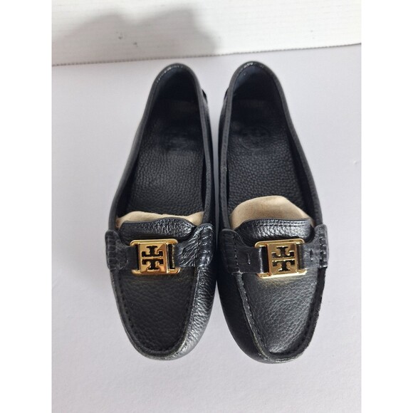 Tory Burch Kendrick Leather Driving Loafers Womens Sz 6M Black Classic Comfort - Picture 5 of 11